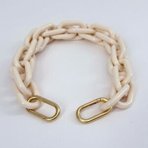 Clare V Shortie Bag Strap Cream Resin